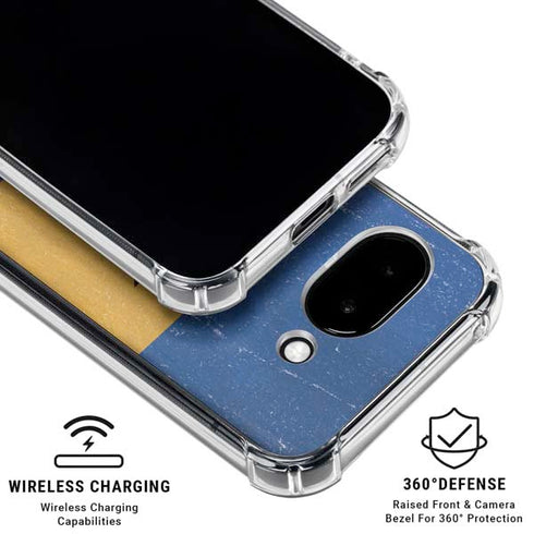 Barbados Flag Distressed Google Pixel 9a Clear Case